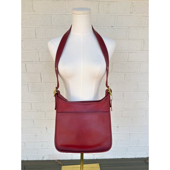 Vintage Coach 9966 Red Glove Tanned Leather Court Crossbody Shoulder Bag Exc. - Picture 8 of 8